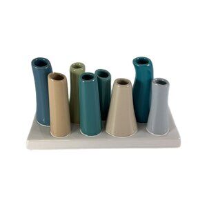 Pooley Steel Blue Ceramic Bud Vase by Chive